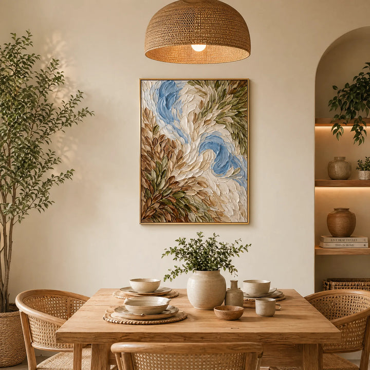 Textured Leaf Pattern Abstract Oil Painting HP