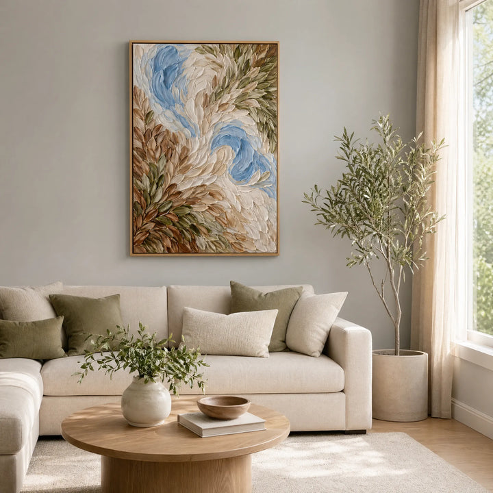 Textured Leaf Pattern Abstract Oil Painting HP