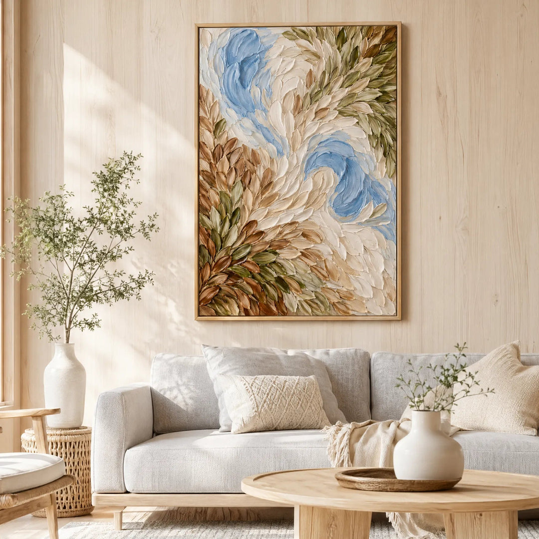 Textured Leaf Pattern Abstract Oil Painting HP