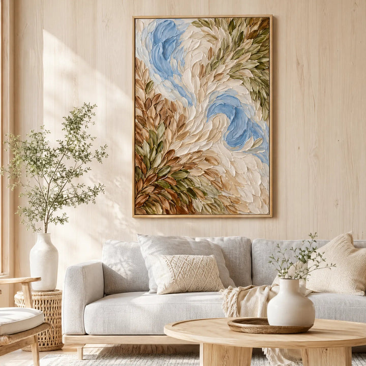 Textured Leaf Pattern Abstract Oil Painting HP