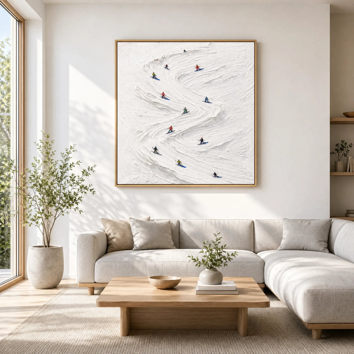 Textured Skiing Minimalist Winter Sports Art HP