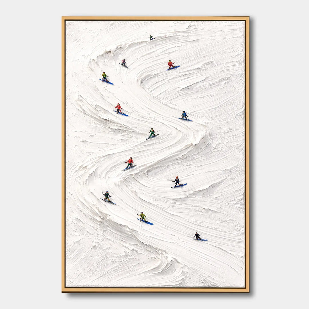 Textured Skiing Minimalist Winter Sports Art HP