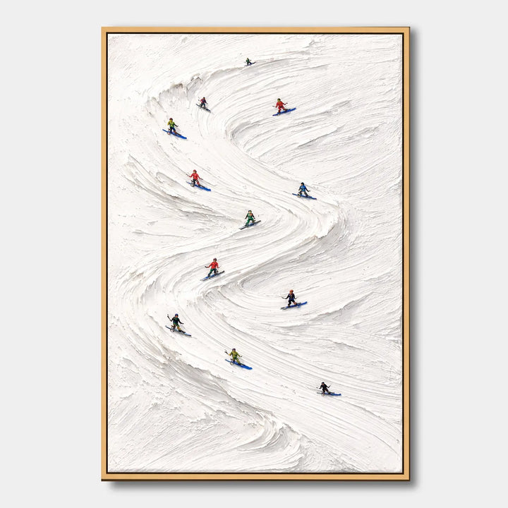 Textured Skiing Minimalist Winter Sports Art HP