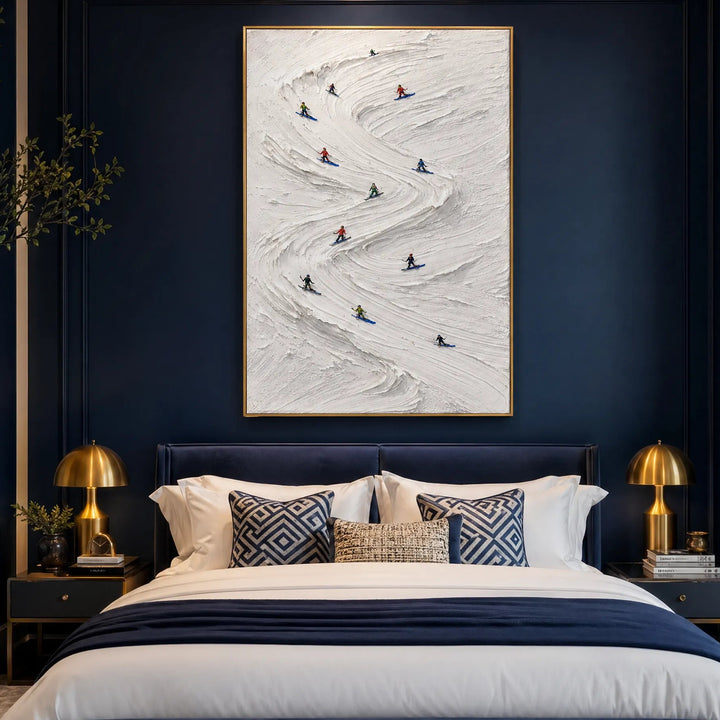 Textured Skiing Minimalist Winter Sports Art HP