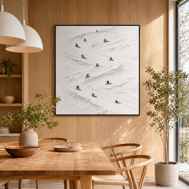 Textured Skiing Minimalist Winter Sports Art HP