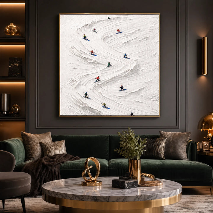 Textured Skiing Minimalist Winter Sports Art HP