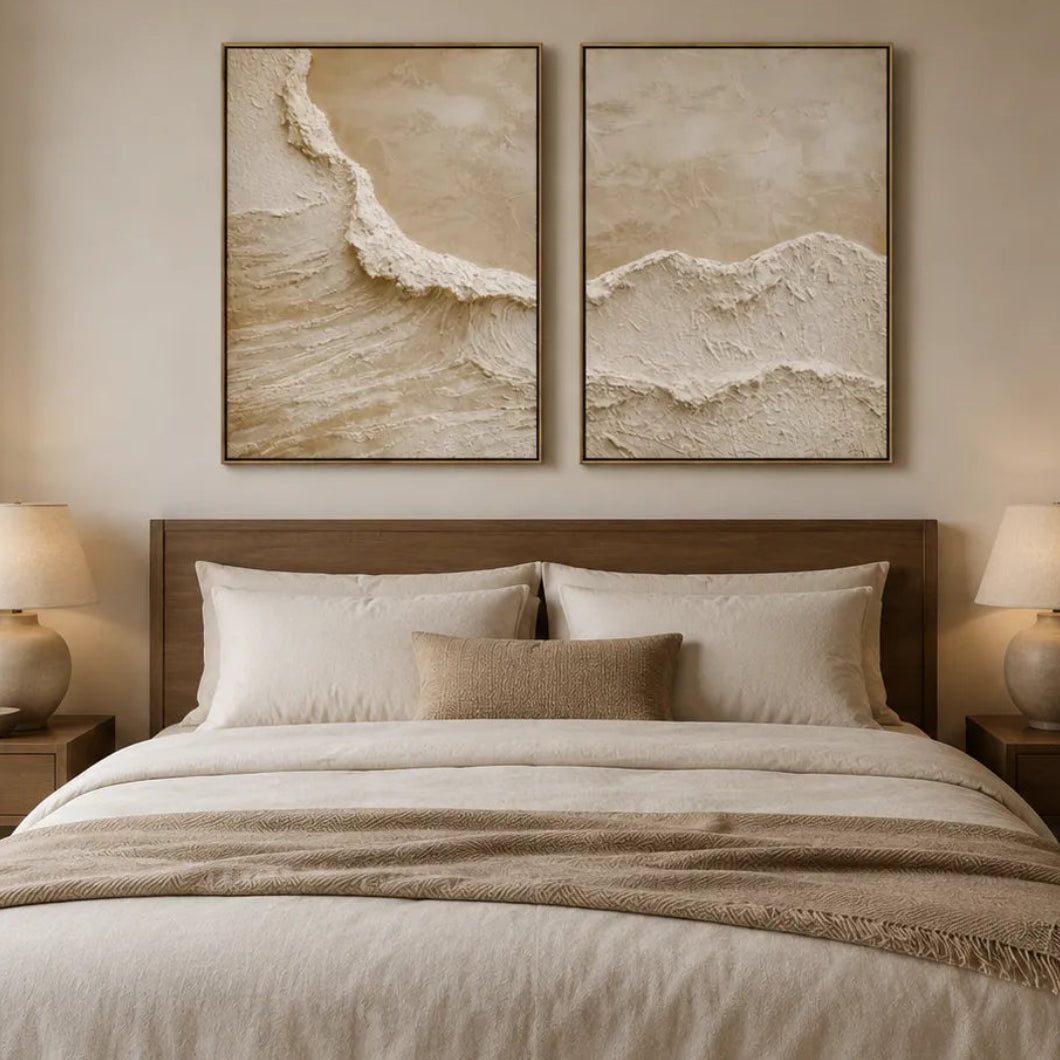 Textured Abstract Oil Painting Set for Living Room TA
