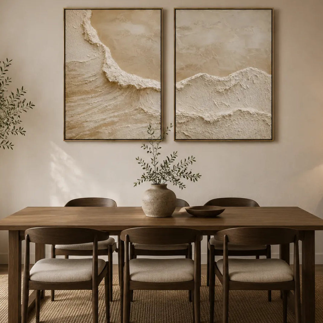 Textured Abstract Oil Painting Set for Living Room TA
