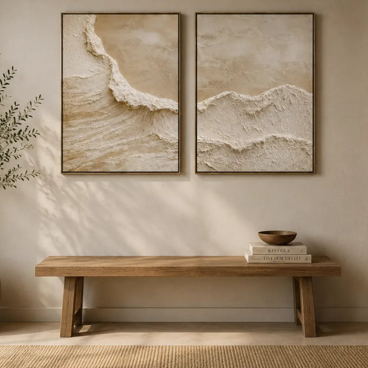 Textured Abstract Oil Painting Set for Living Room TA