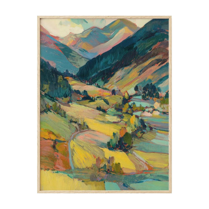 Tranquil Mountain Valley Hand-Painted | HM