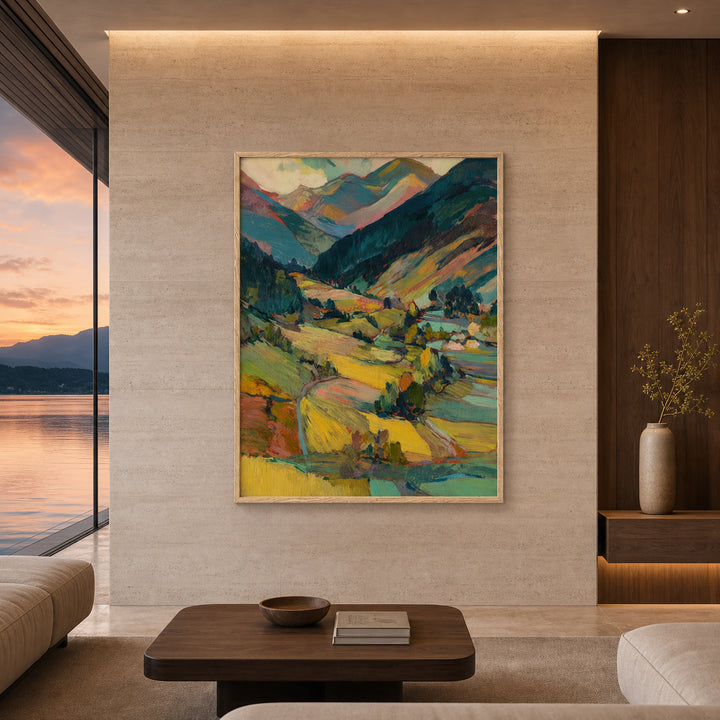 Tranquil Mountain Valley Hand-Painted | HM