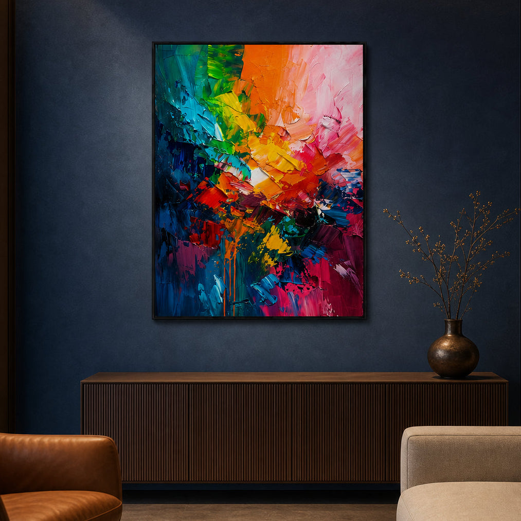 Vibrant Abstract Hand-Painted | HM#0701 — Existing room preview room preview