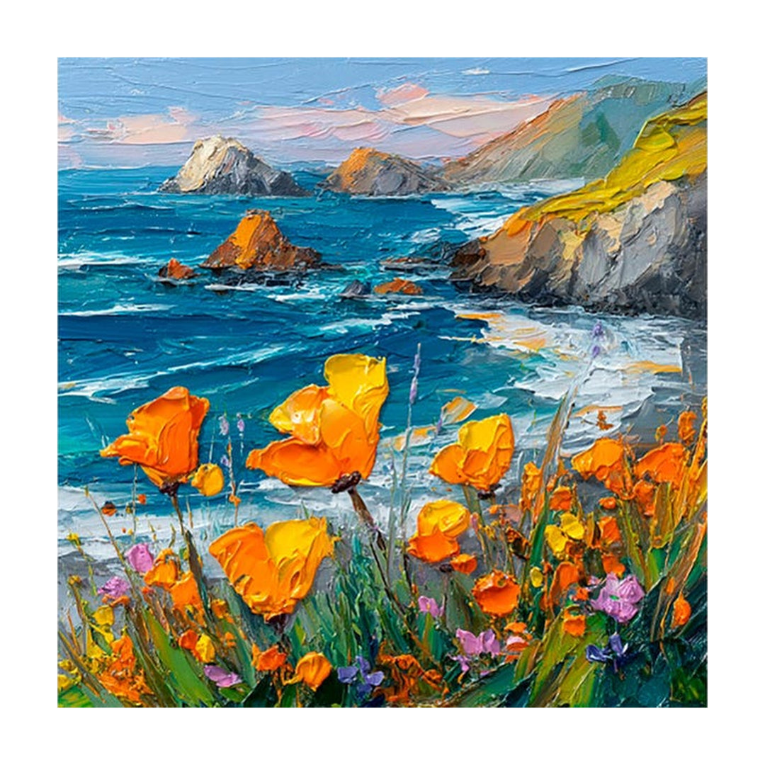 Vibrant Coastal Garden Hand-Painted | HM