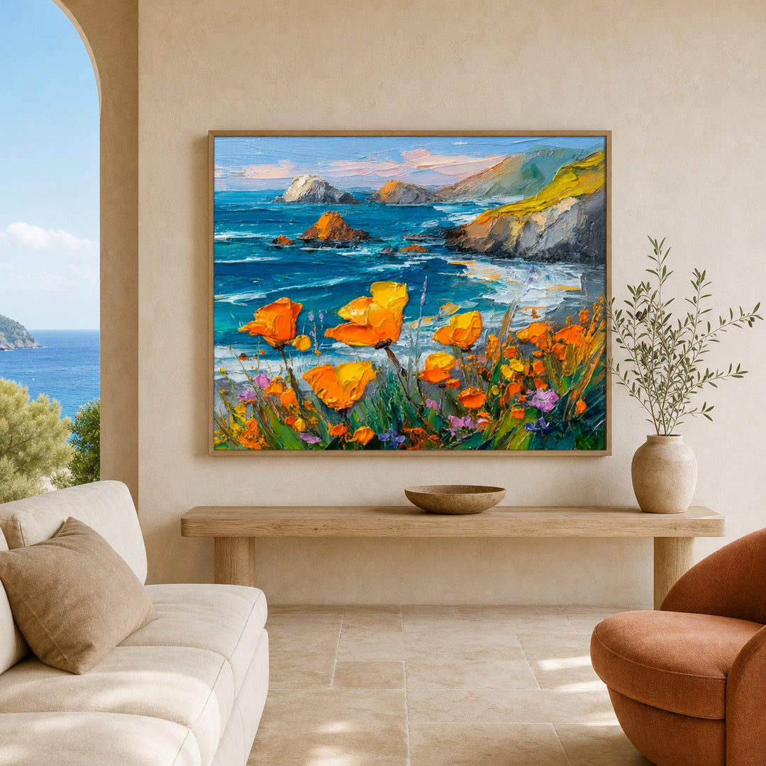 Vibrant Coastal Garden Hand-Painted | HM