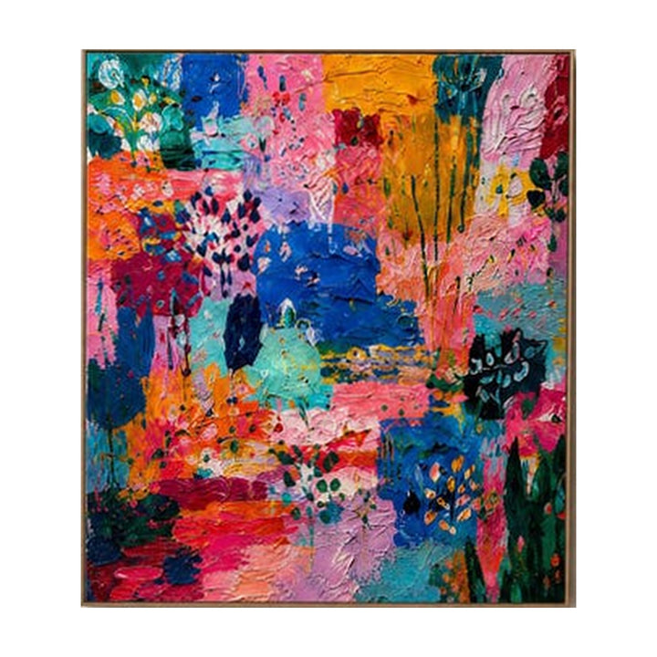 Vibrant Patchwork Abstract Hand-Painted | HM
