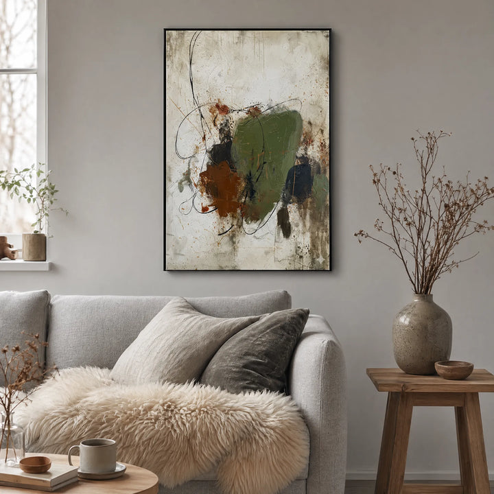 Wabi-Sabi Abstract Oil Painting Rustic Wall Art HP