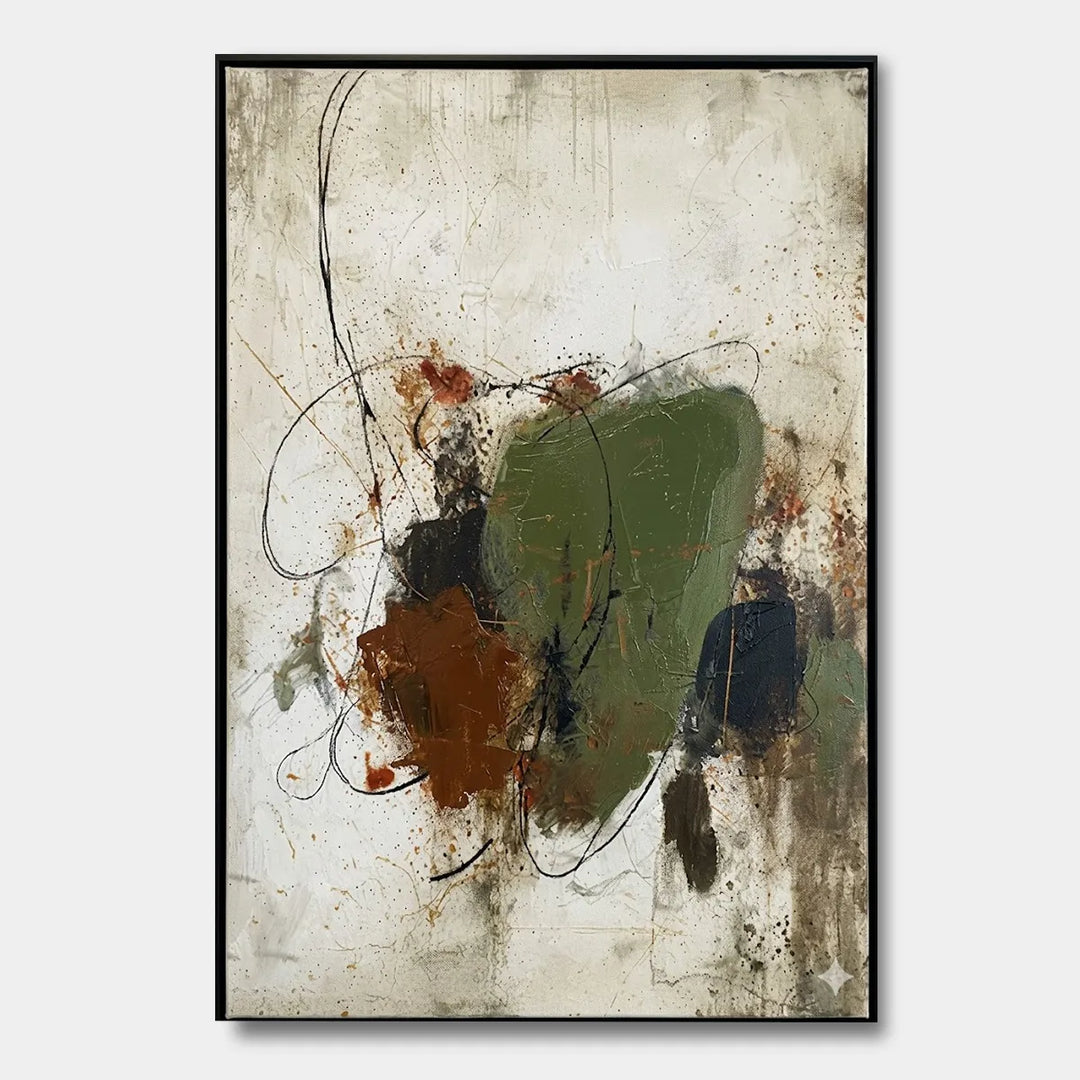Wabi-Sabi Abstract Oil Painting Rustic Wall Art HP