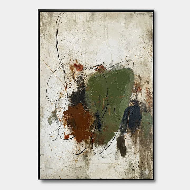 Wabi-Sabi Abstract Oil Painting Rustic Wall Art HP