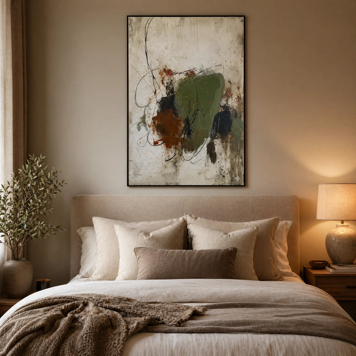 Wabi-Sabi Abstract Oil Painting Rustic Wall Art HP