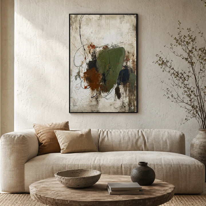 Wabi-Sabi Abstract Oil Painting Rustic Wall Art HP
