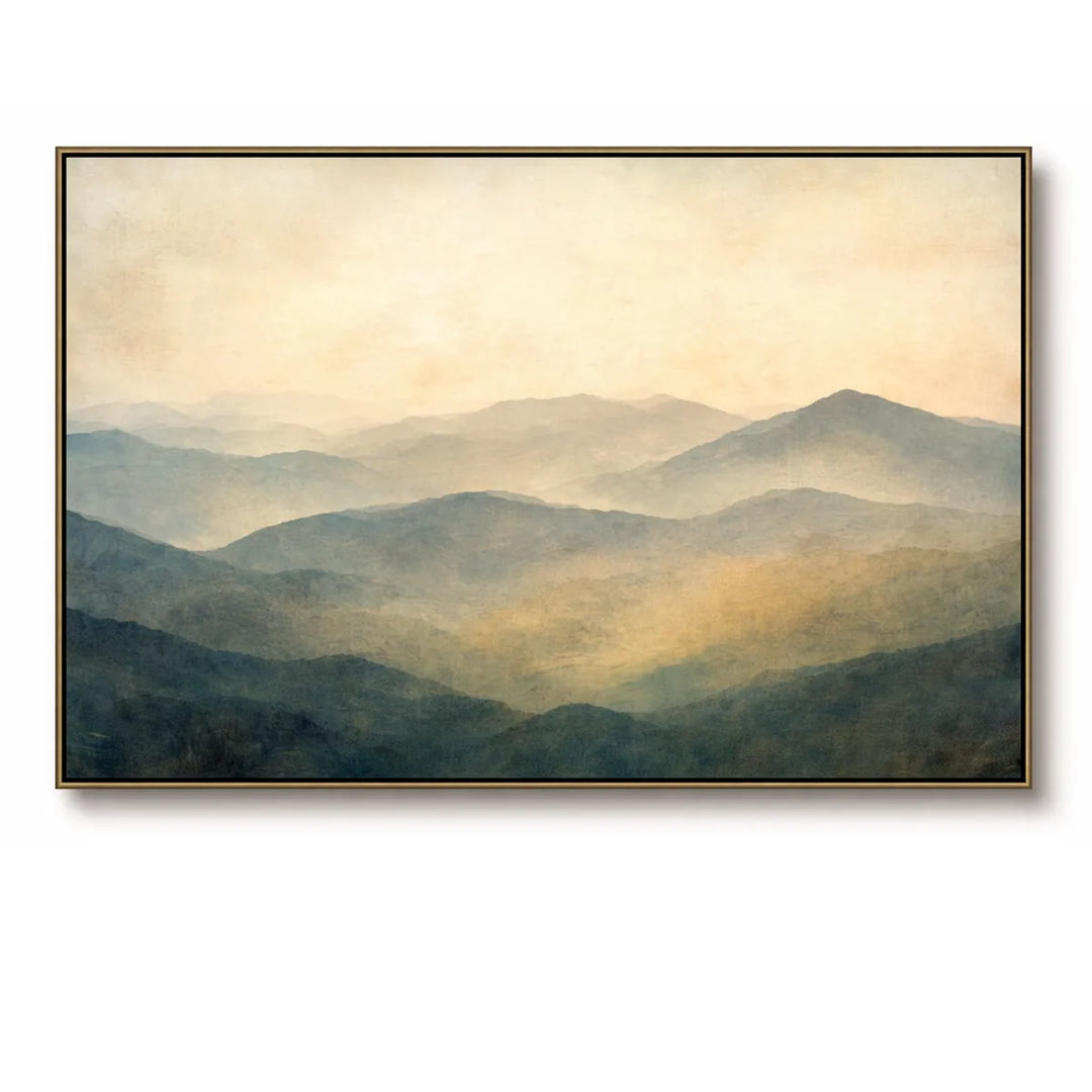 Warm Misty Mountain Landscape Painting TA