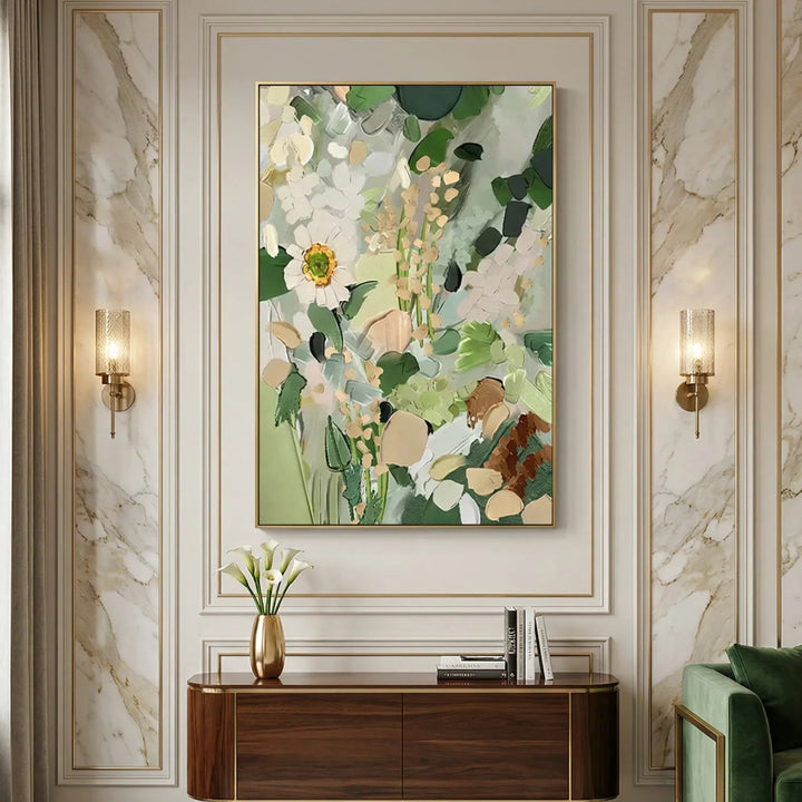 Water Lily Pond Impasto Floral Canvas Art TA