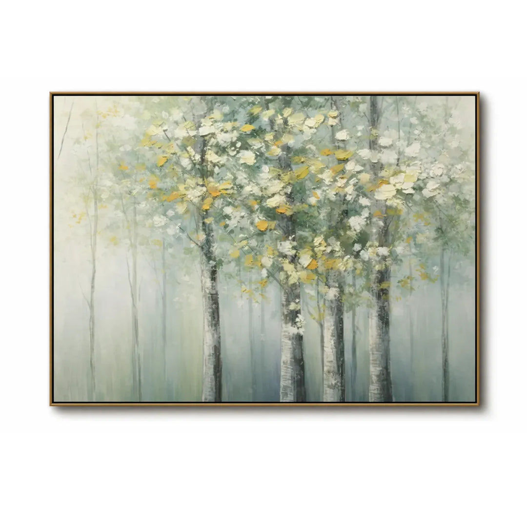 Whispering Birch-Mist Forest Painting TA