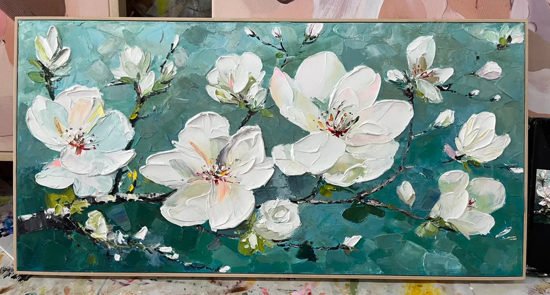 White Blossom Abstract Painting MT