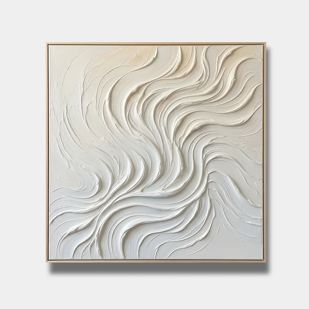 White Flowing Wave 3D Impasto Abstract Painting HP#2868