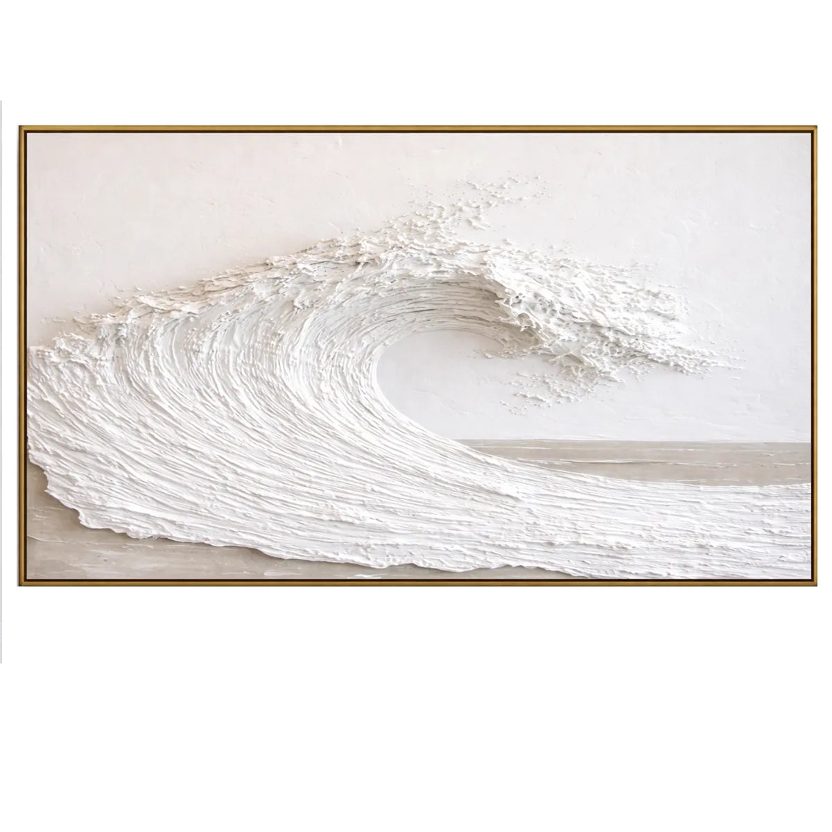 White Minimal Textured Wave Painting TA#2917