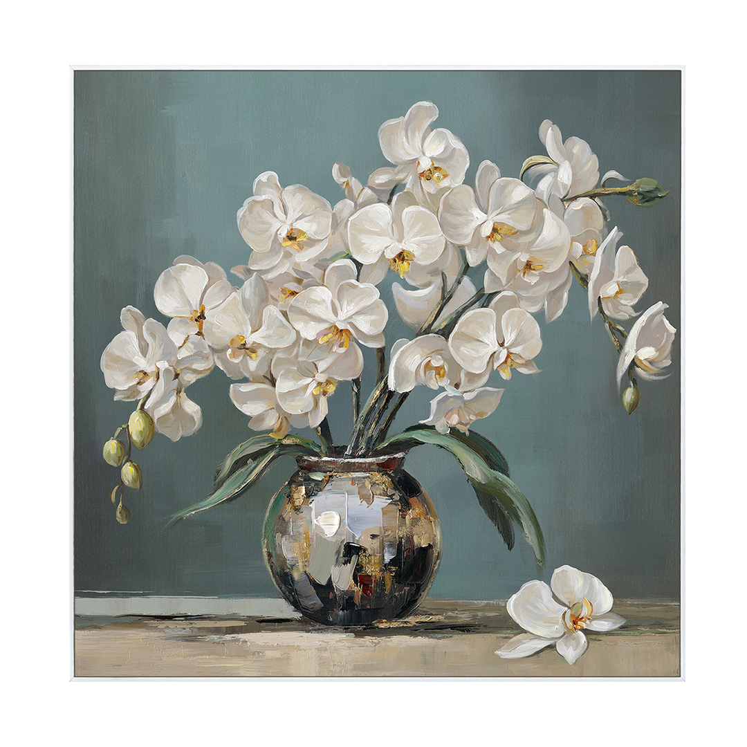 White Orchid Still Life Painting MT#2638