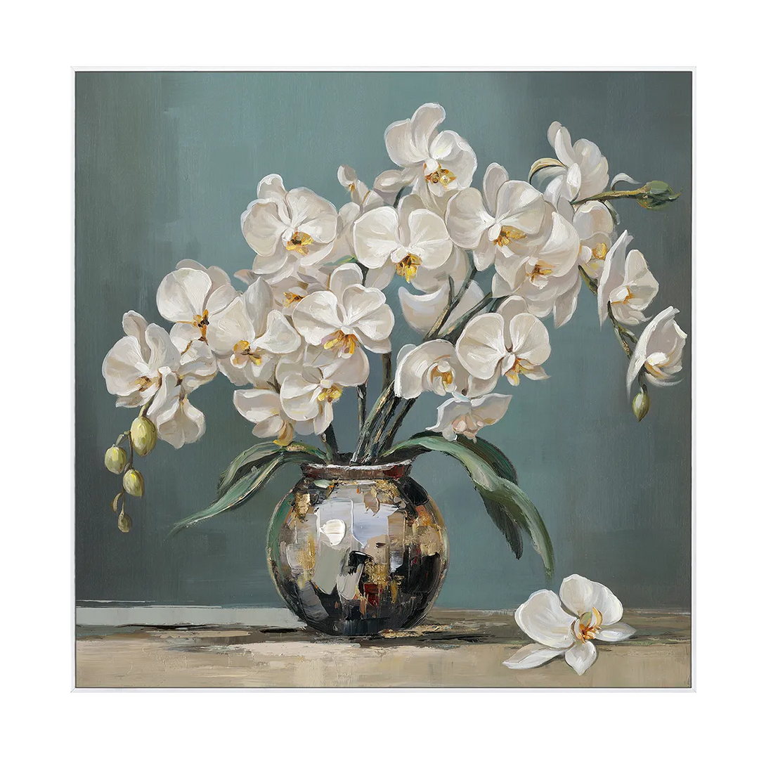 White Orchid Still Life Painting MT