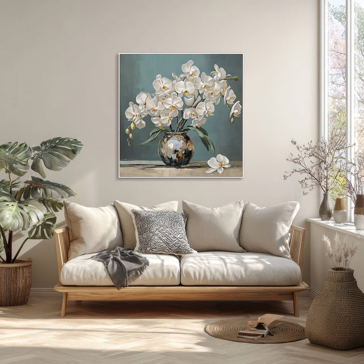 White Orchid Still Life Painting MT#2638