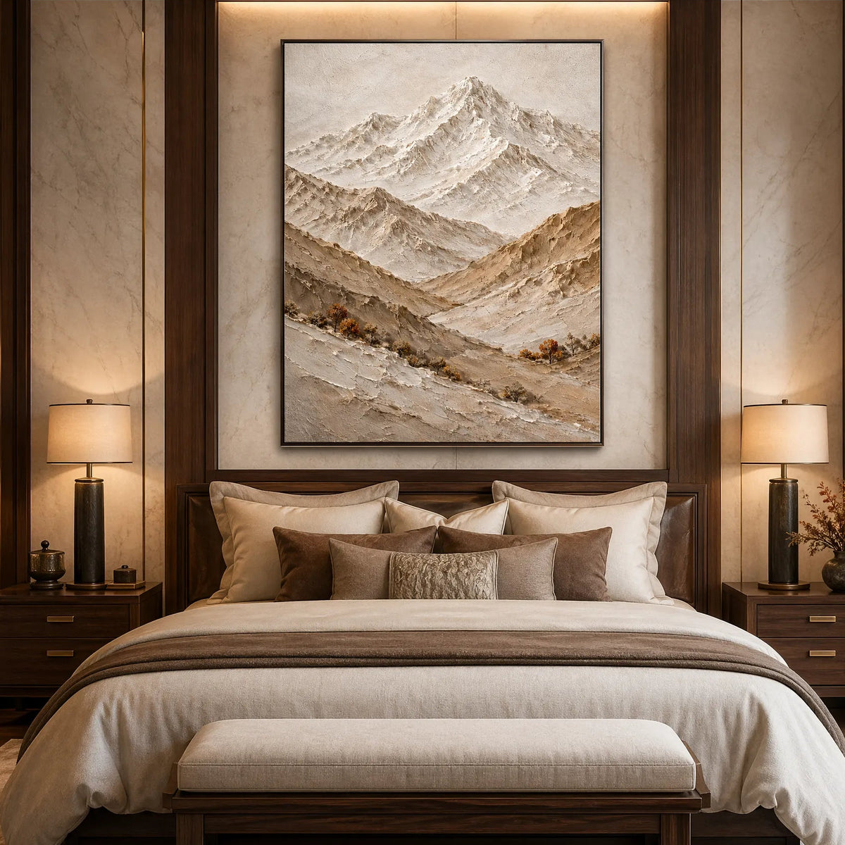 3D Mountain Abstract Oil Painting Vertical Wall Art HP#2806 — Existing room preview room preview