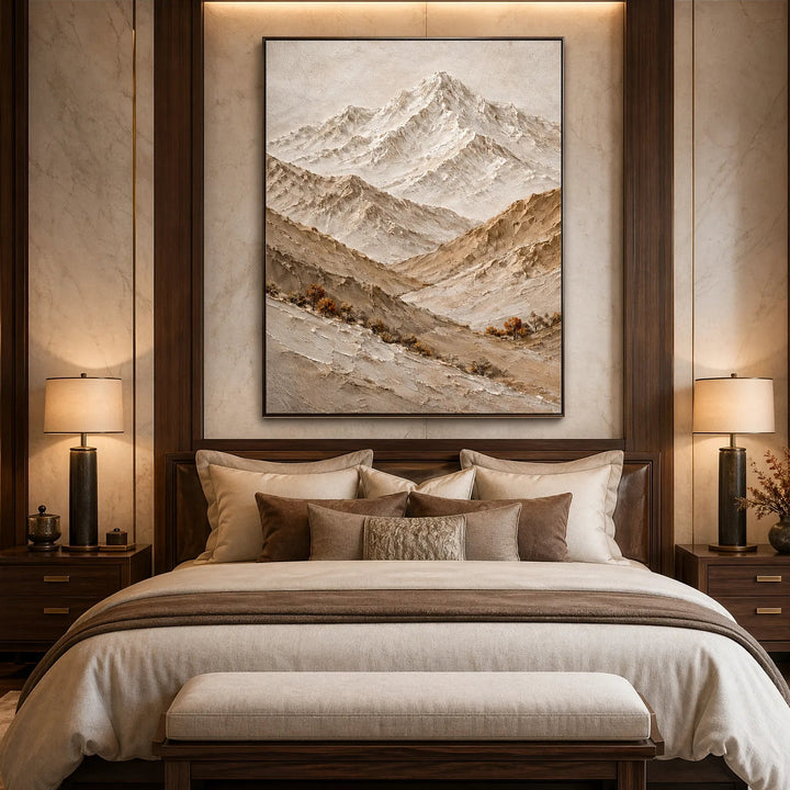 3D Mountain Abstract Oil Painting Vertical Wall Art HP