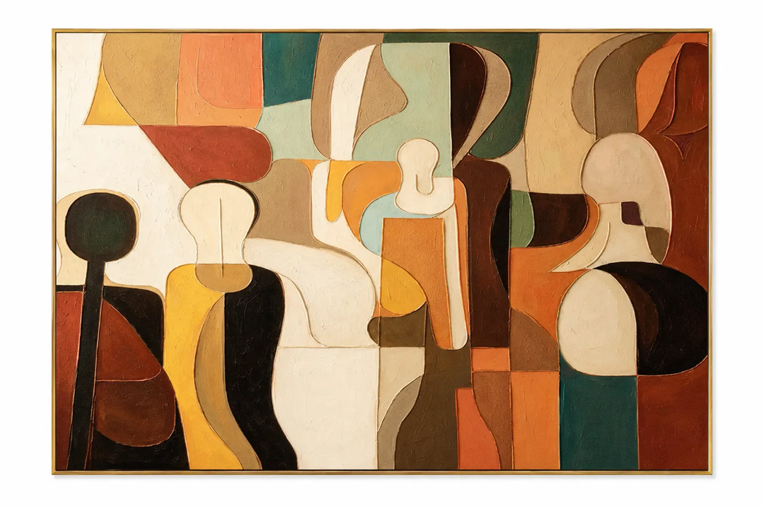 Earth Tone Figurative Abstract Original Oil Painting AA