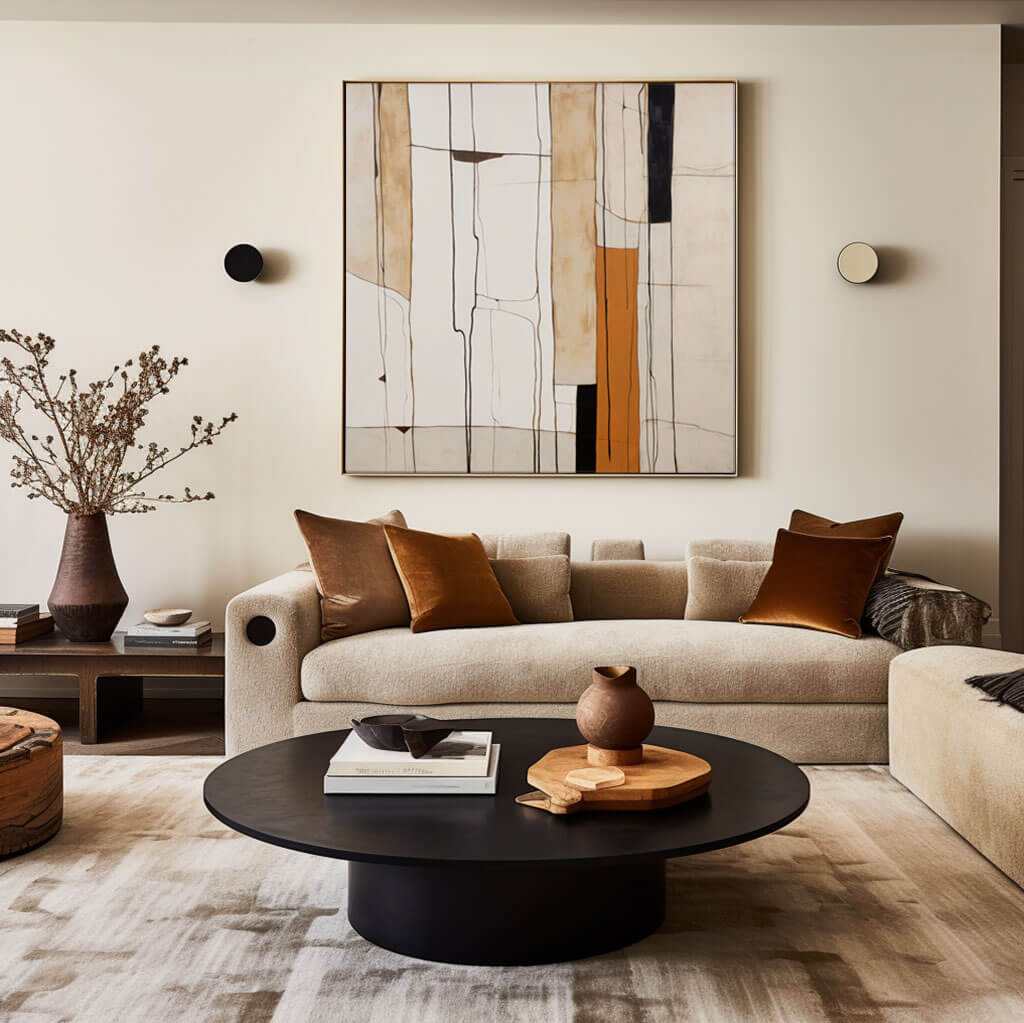 Amber Intersections – Abstract Hand-Painted Oil Painting