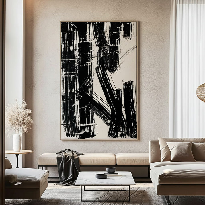 Calligraphy Stroke – Abstract Hand-Painted Oil Painting