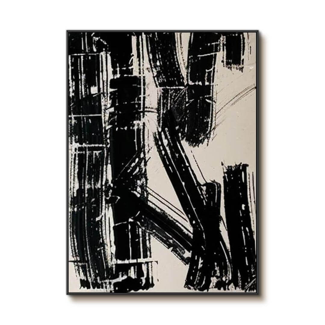 Calligraphy Stroke – Abstract Hand-Painted Oil Painting