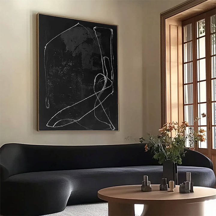 Chalk Scribble – Abstract Hand-Painted Oil Painting