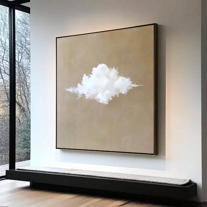 Cumulus Solitude – Abstract Cloud Hand-Painted Oil Painting