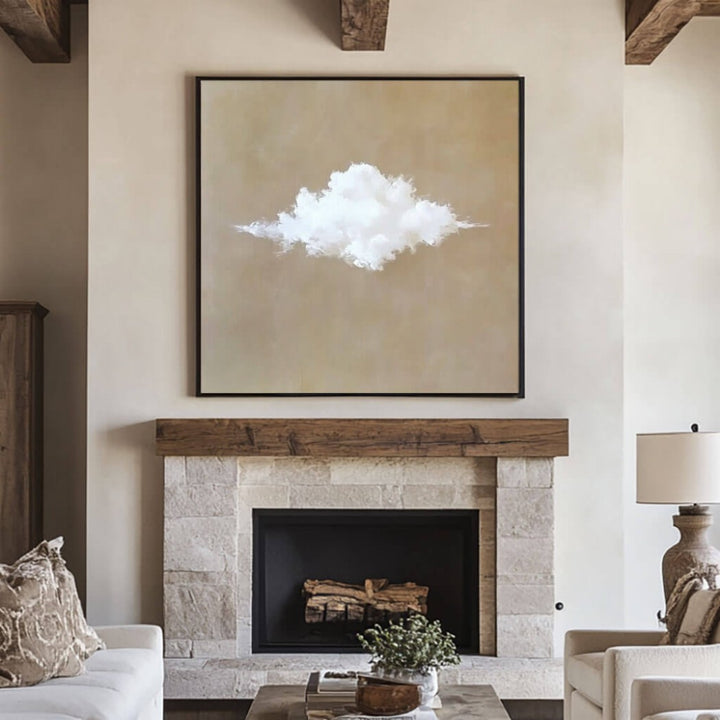 Cumulus Solitude – Abstract Cloud Hand-Painted Oil Painting