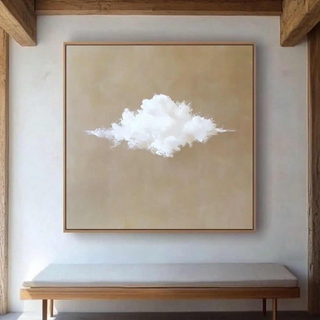 Cumulus Solitude – Abstract Cloud Hand-Painted Oil Painting