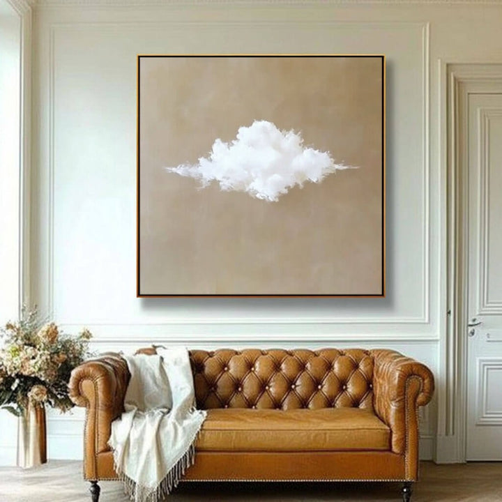 Cumulus Solitude – Abstract Cloud Hand-Painted Oil Painting