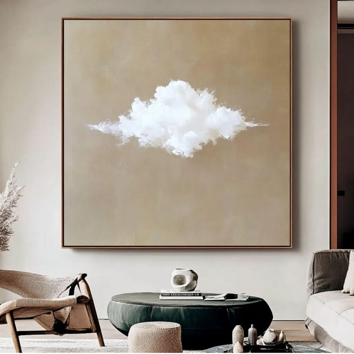 Cumulus Solitude – Abstract Cloud Hand-Painted Oil Painting