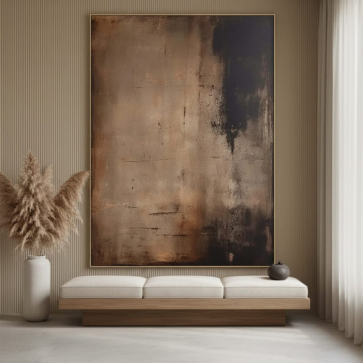 Industrial Patina – Dark Abstract Hand-Painted Oil Painting