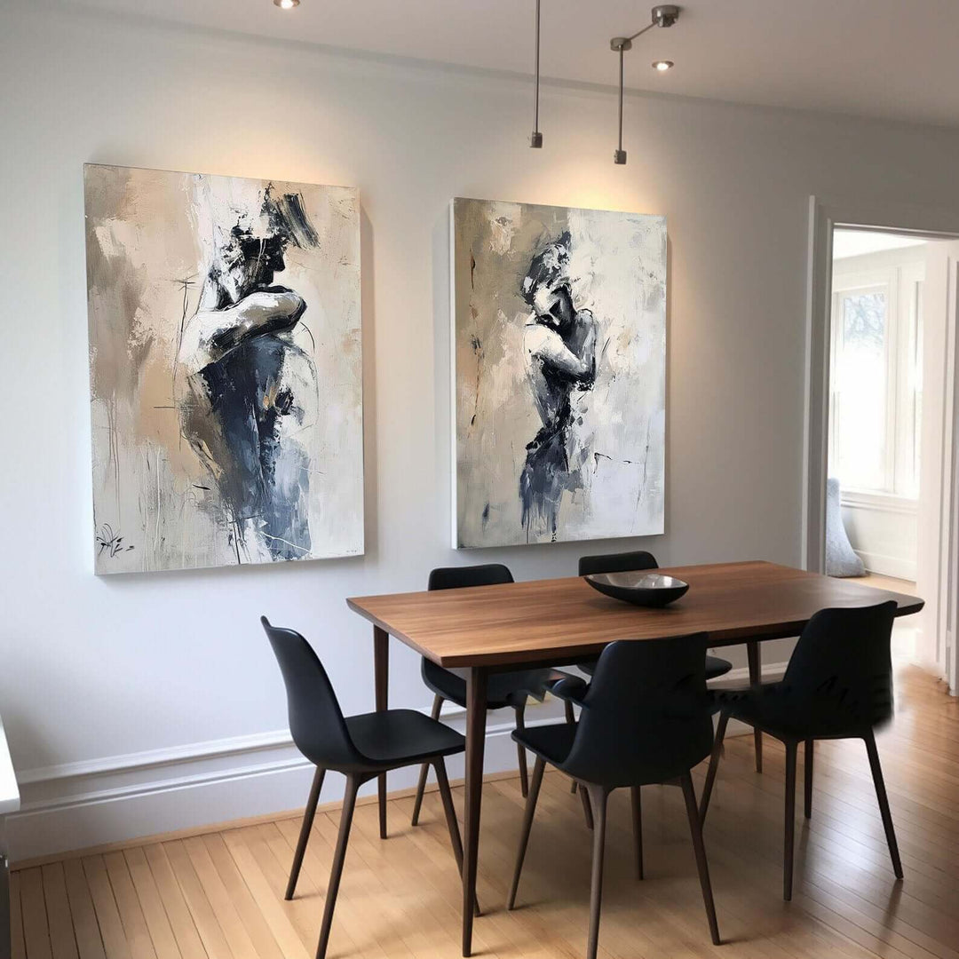 Emotional Duet – Abstract Figurative Hand-Painted Oil Painting Set