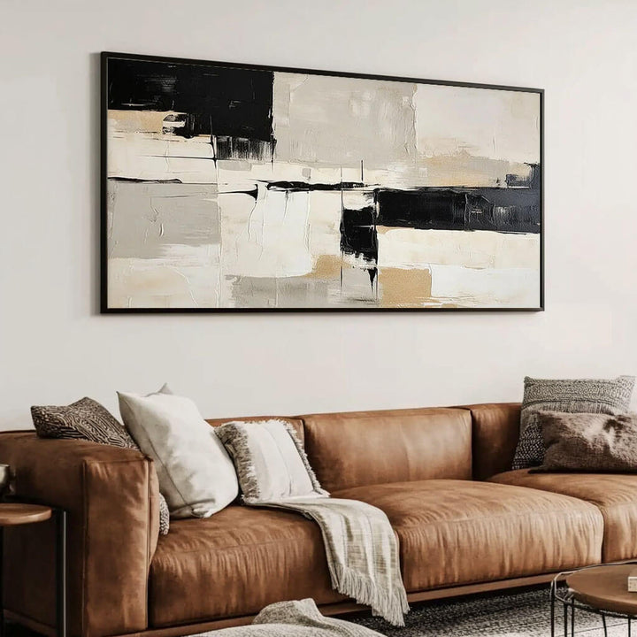 Fractured Horizon – Abstract Hand-Painted Oil Painting