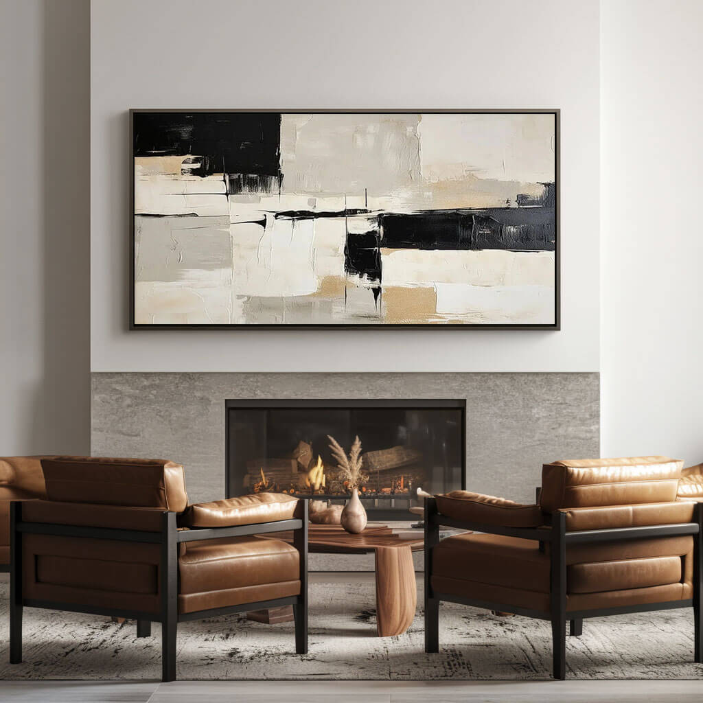 Fractured Horizon – Abstract Hand-Painted Oil Painting