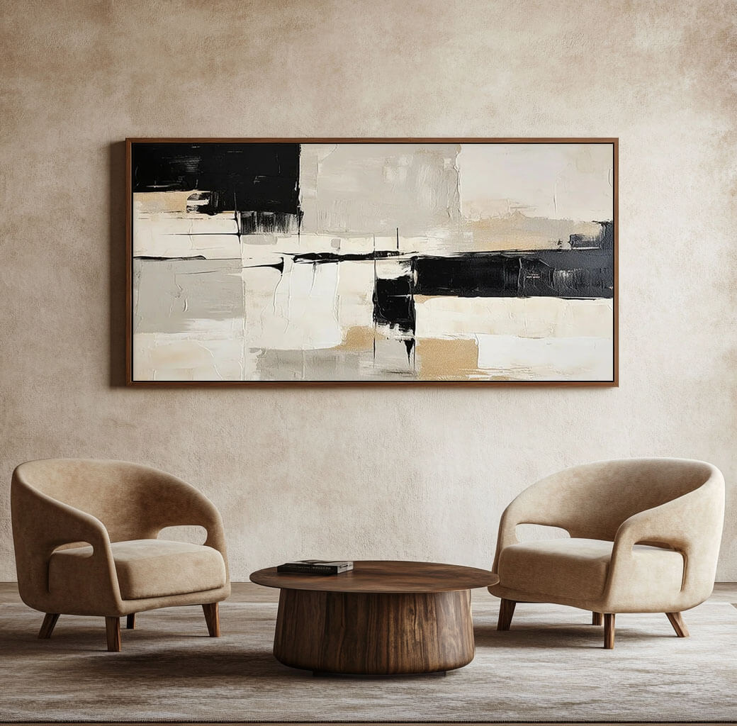 Fractured Horizon – Abstract Hand-Painted Oil Painting